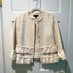 Ann Taylor ivory lightweight boucle jacket. Good condition.